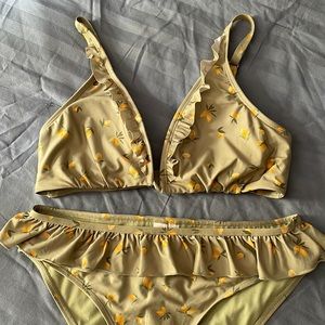 Lauren Conrad 2 Piece Green & Lemons Swimsuit